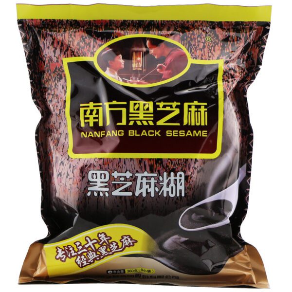 Papilla Instantánea de Sésamo Negro 360g Estilo Tradicional Chino NanFang
